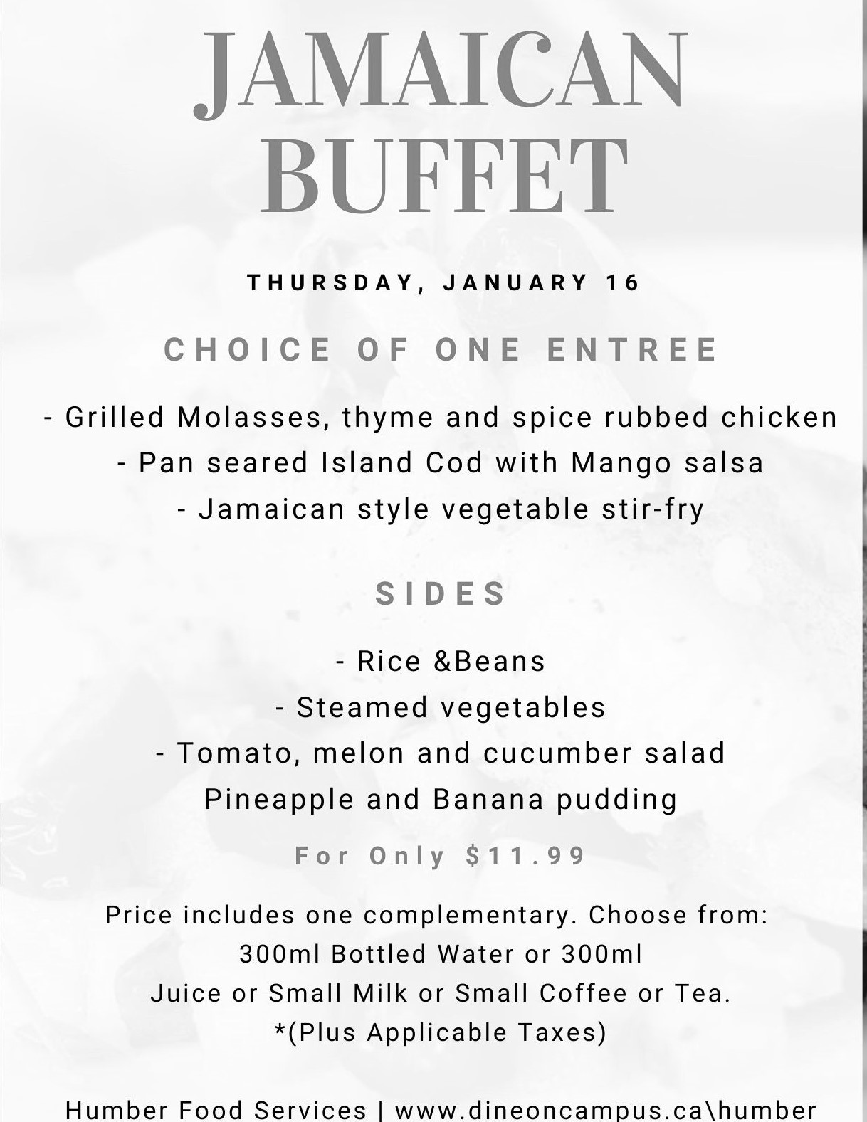 Jamaican Buffet Humber Communiqué